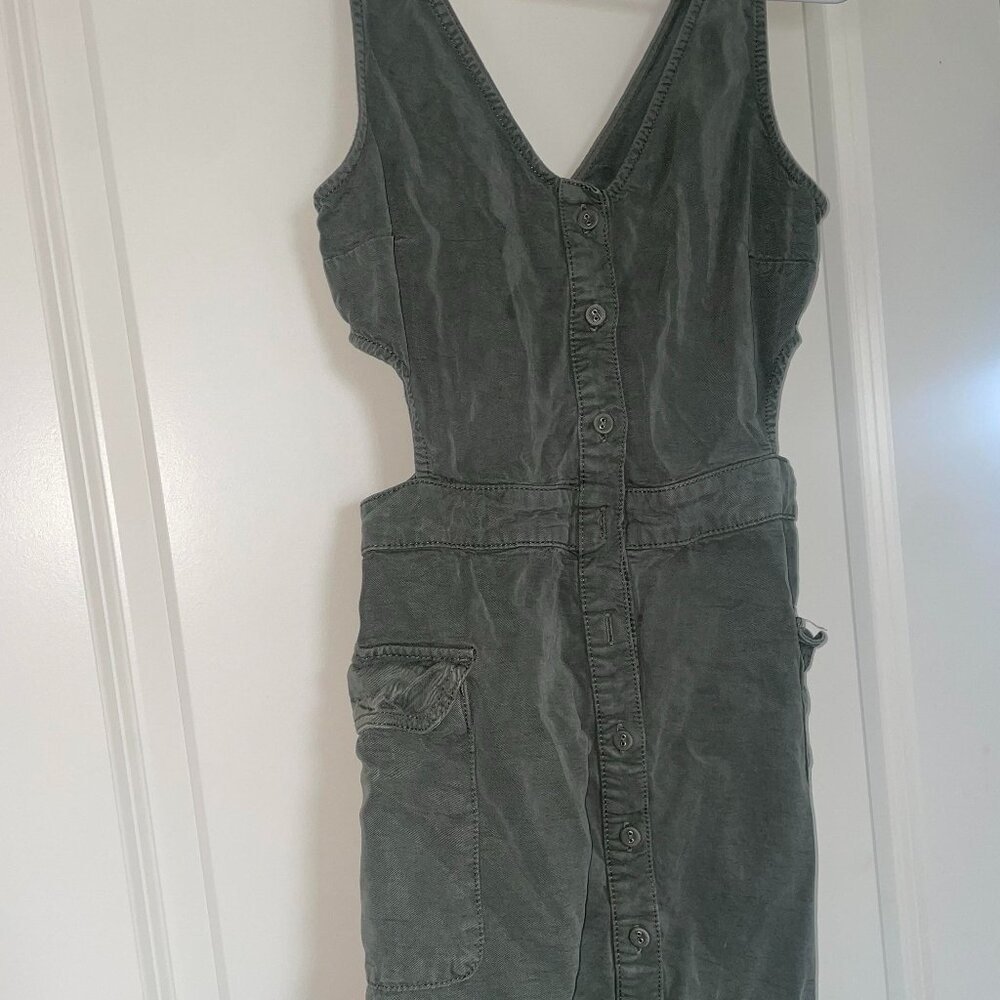 Cut out army green dress - S